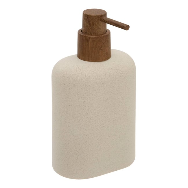 Distributeur de savon ovale ARGILEO Couleur beige <span itemprop=