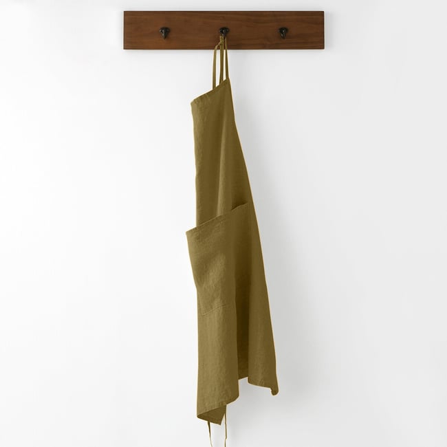 La Cordeline Tablier Long Coton Vert Olive 5 Poches - Réglable Lavable Taille Unique - Jardinage, Bricolage, Cuisine