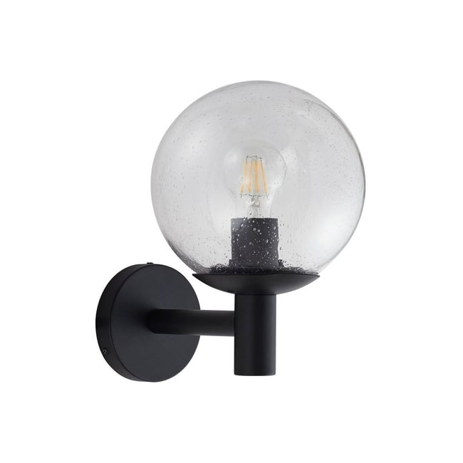 Applique extérieure en verre moderne, Dangan Couleur noir, transparent <span itemprop=