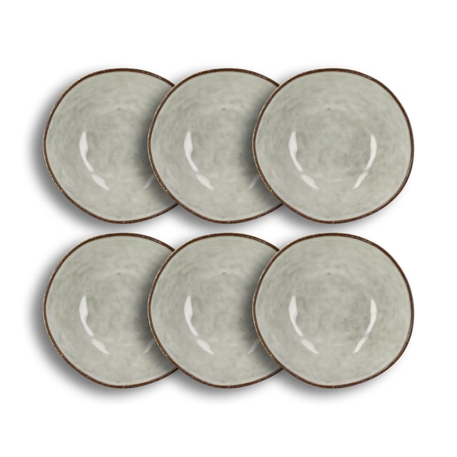 Lot de 6 bols en grès 50cl, BORAL Couleur beige <span itemprop=