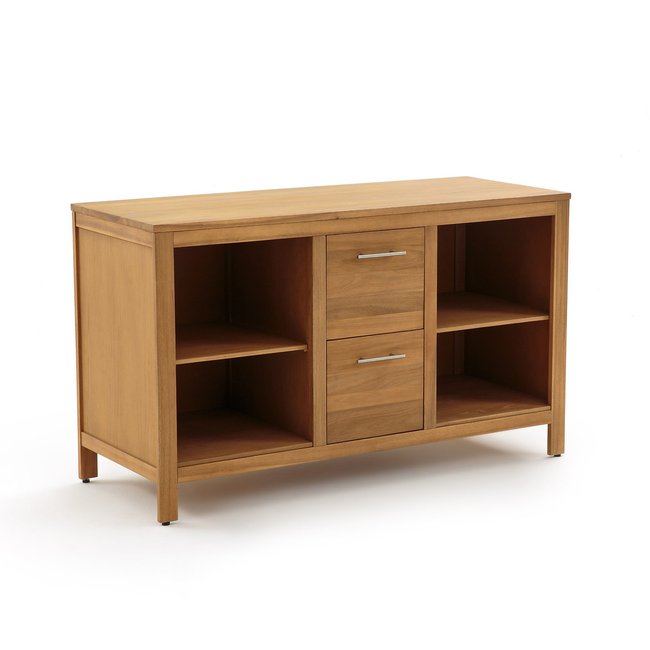 Mueble para lavabo Charon, L130 cm acacia <span itemprop=