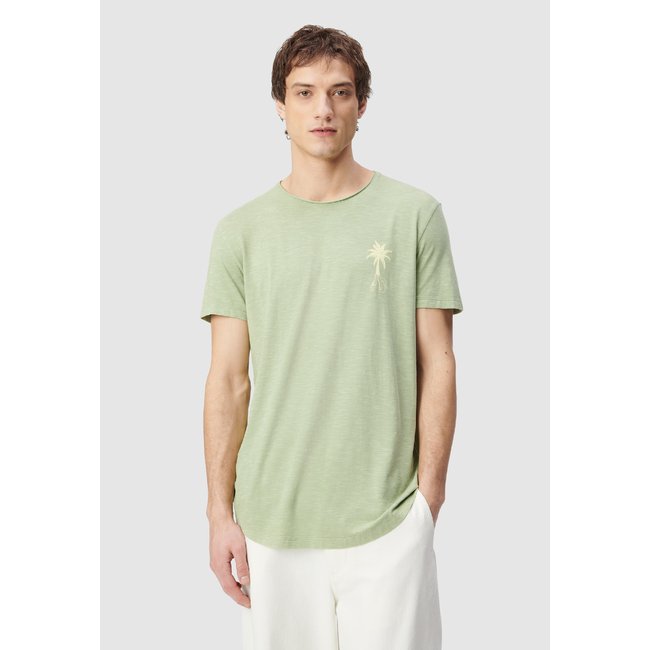 T-shirt col rond visuel palmier smoke green <span itemprop=