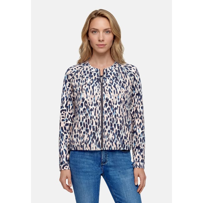 Cardigan façon t-shirt de texture côtelée dark blue/beige <span itemprop=