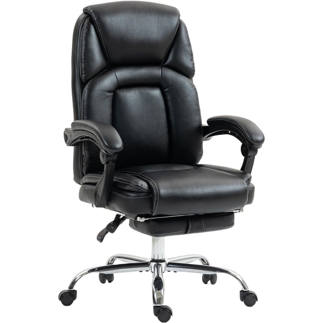 Chaise de bureau PU Noir Couleur noir <span itemprop=