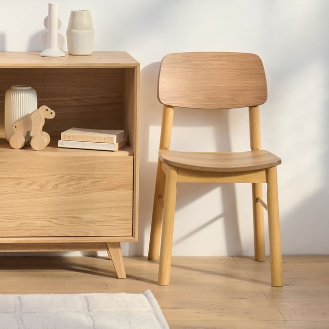 Chaises de salle à manger en bois naturel (lot de 2) - IZIA Couleur bois clair <span itemprop=