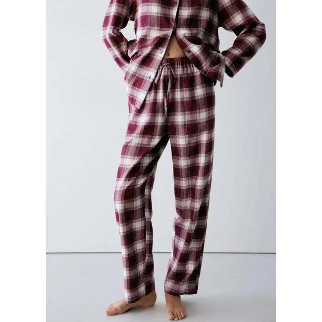 Pantalon pyjama flanelle carreaux - MANGO