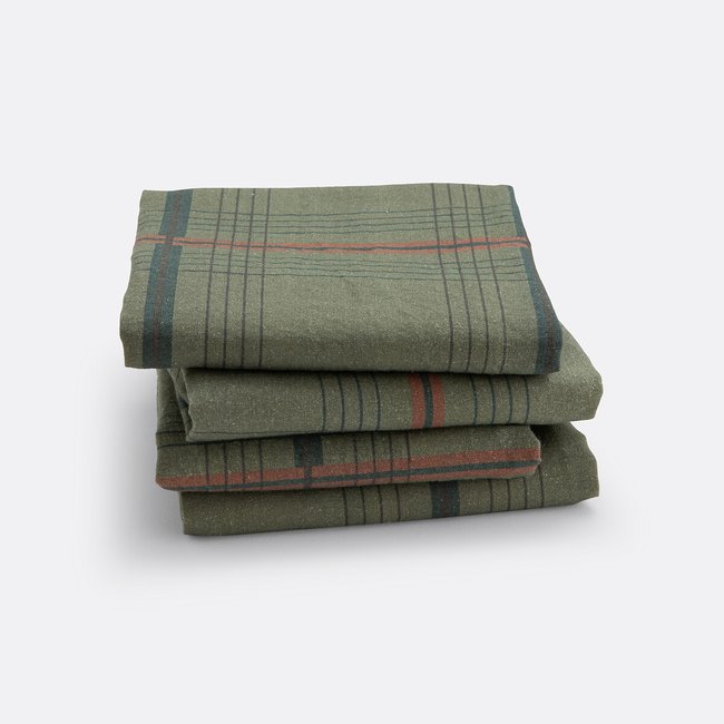 Serviettes de table métis lin/coton Baymore vert <span itemprop=