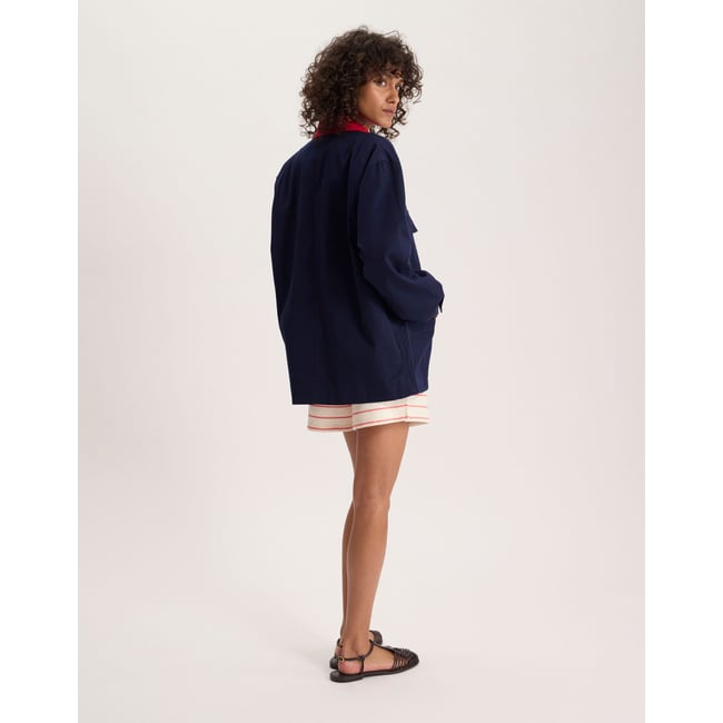 Veste Melchior en coton bleu marine <span itemprop=
