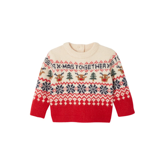 Pull de Noël mixte Capsule Famille rouge <span itemprop=