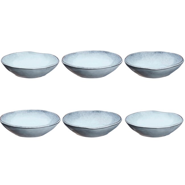 Lot de 6 grands bols en grès, CLOUD Couleur gris clair <span itemprop=