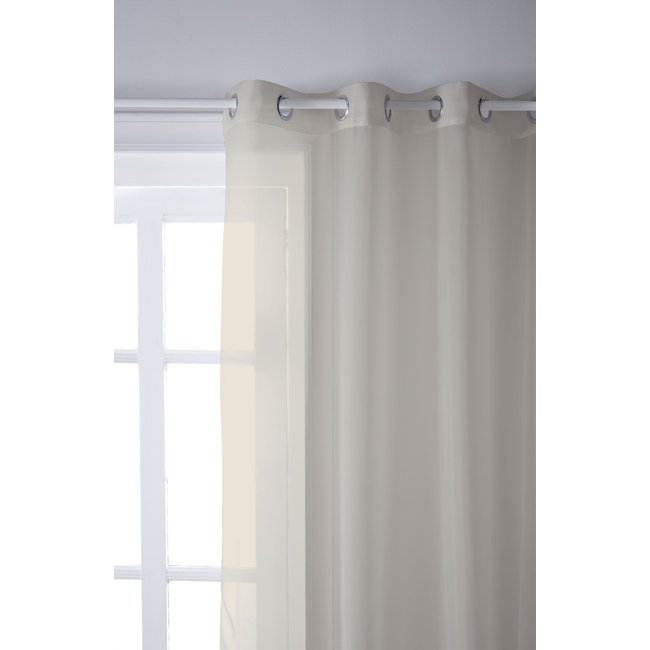 Voilage polyester uni, Brez blanc <span itemprop=