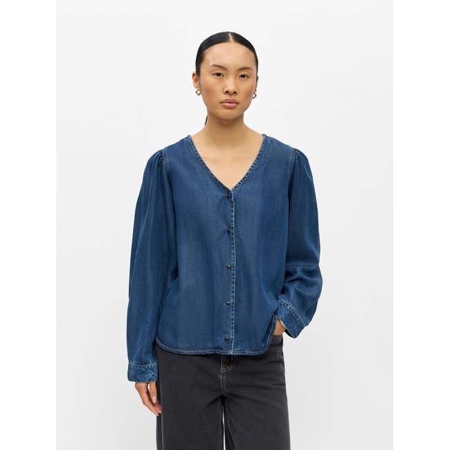Blouse - Col en V - Bouton - OBJECT