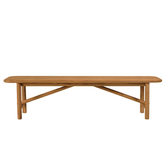 Banc de jardin 180 cm en teck recyclé ORIA bois naturel <span itemprop=