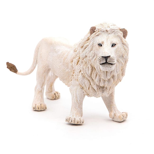 Figurine Lion blanc blanc <span itemprop=