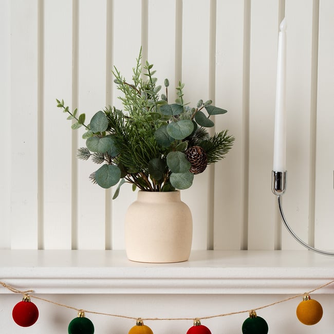 32cm Winter Pine Arrangement, green, SO'HOME
