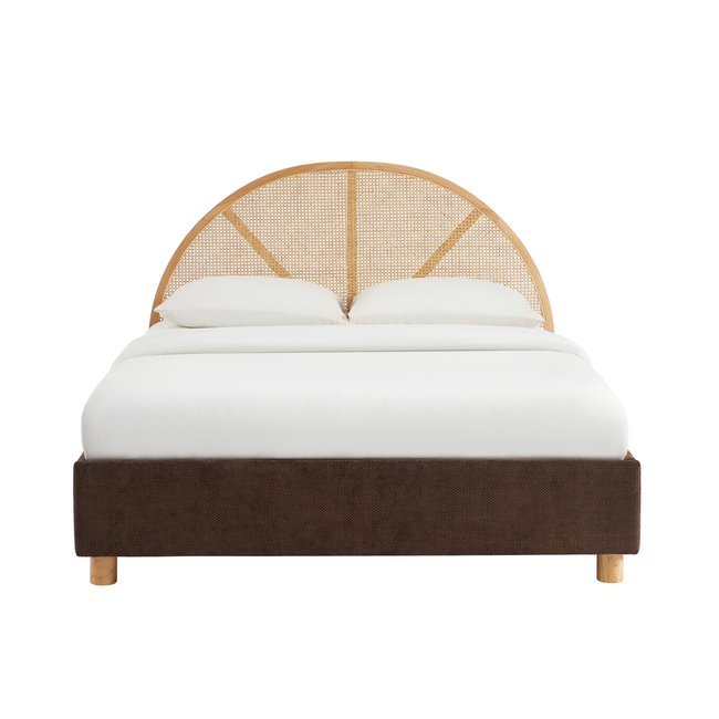 Lit coffre avec sommier relevable TSUKI Couleur marron <span itemprop=
