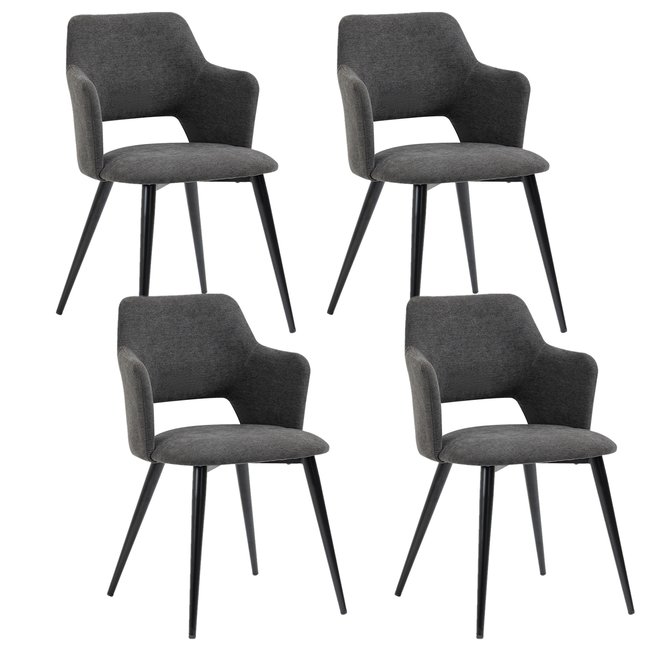 Lot de 4 chaises de salle à manger fauteuil de table scandinave,AKANJI - MEUBLES COSY