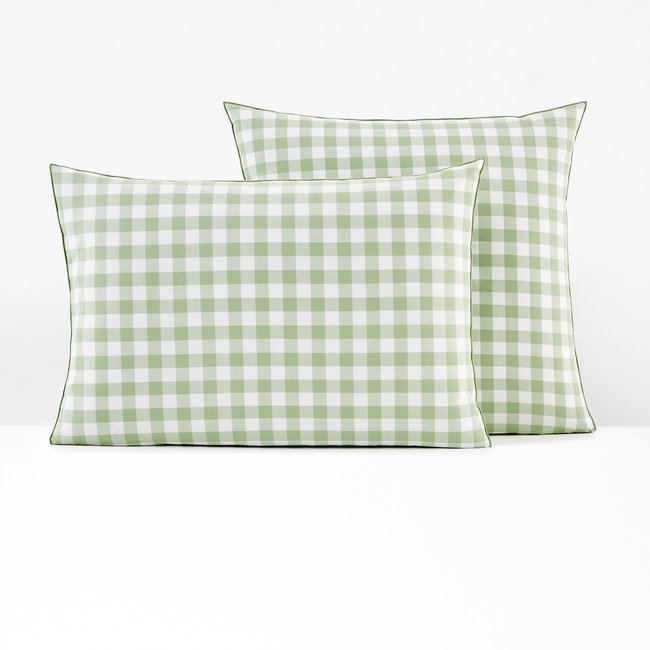 Veldi Green Gingham Child's 100% Cotton Pillowcase green LA REDOUTE INTERIEURS