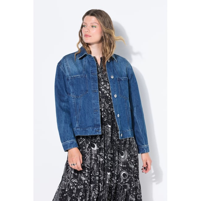 Veste en jean oversize bleu jean <span itemprop=
