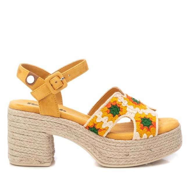 Sandale Talon Décontractée Boucle jaune <span itemprop=
