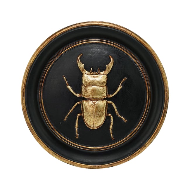 Déco murale ronde lucane 20cm Couleur noir <span itemprop=