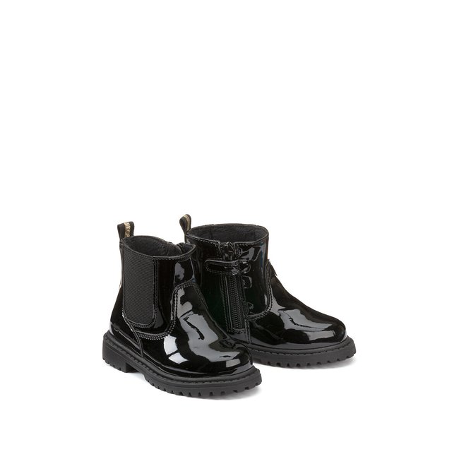 Ботинки лакированные на молнии черный LA REDOUTE COLLECTIONS
