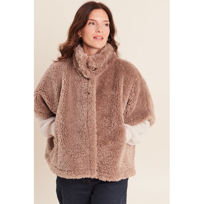 Poncho taupe <span itemprop=