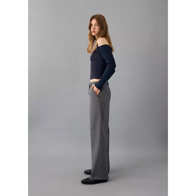 Pantalon de costume à rayures gris <span itemprop=