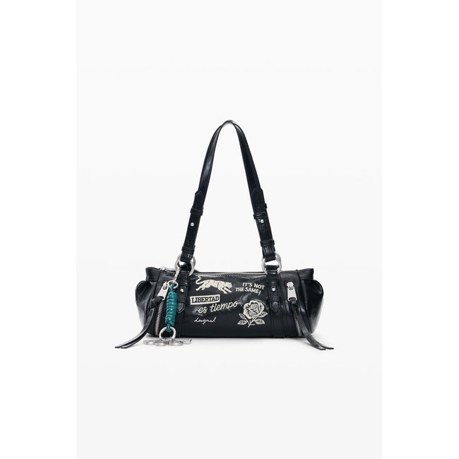 Sac matelassé moyen noir <span itemprop=