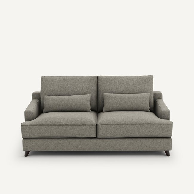 Canapé convertible texturé viscose/lin, Alwine Couleur gris granité armuré <span itemprop=