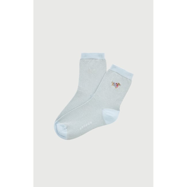 Chaussettes brodées en coton et fil textile imprimé Tobbie ice <span itemprop=