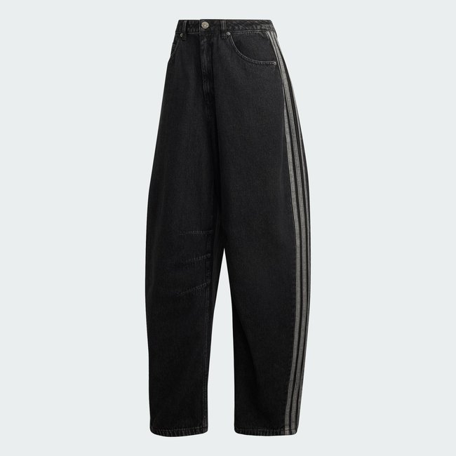 PANTALON BARREL EN DENIM TAILLE HAUTE true black denim <span itemprop=