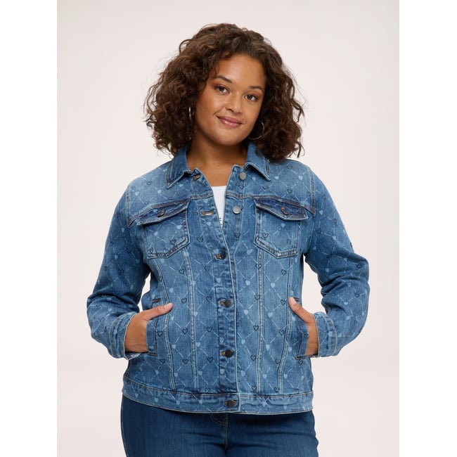 Veste avec imprimé et cœurs bleu <span itemprop=