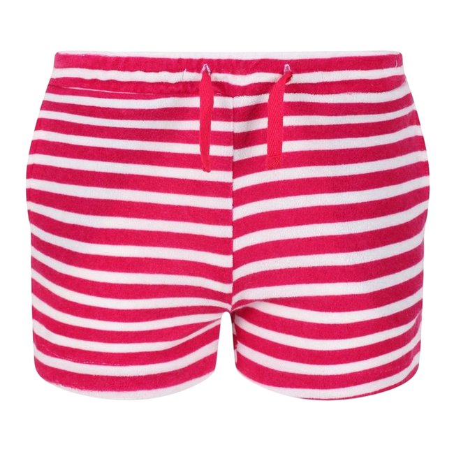 Short de jogging motif/style à rayures DAYANA rose foncé / blanc à rayures <span itemprop=