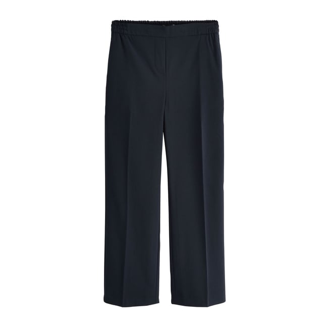 Pantalon large ajusté bleu marine <span itemprop=