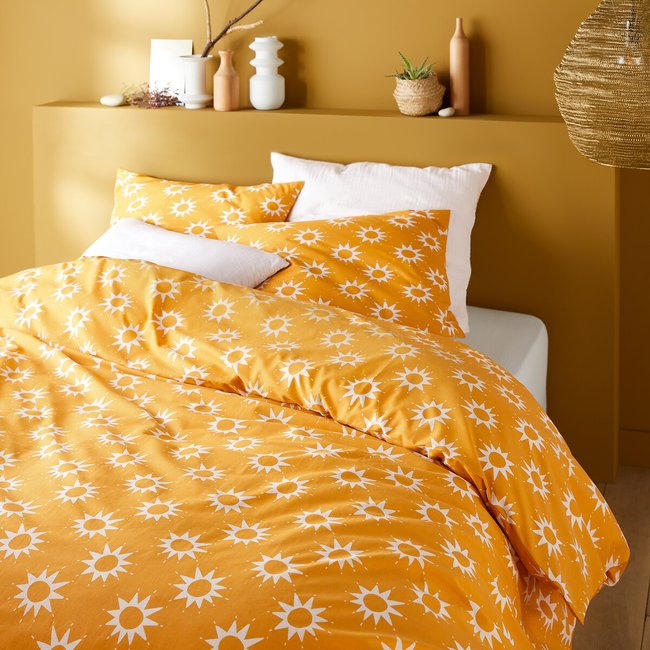 Soleil Sun 100% Cotton Bed Set with Rectangular Pillowcase print/yellow LA REDOUTE INTERIEURS