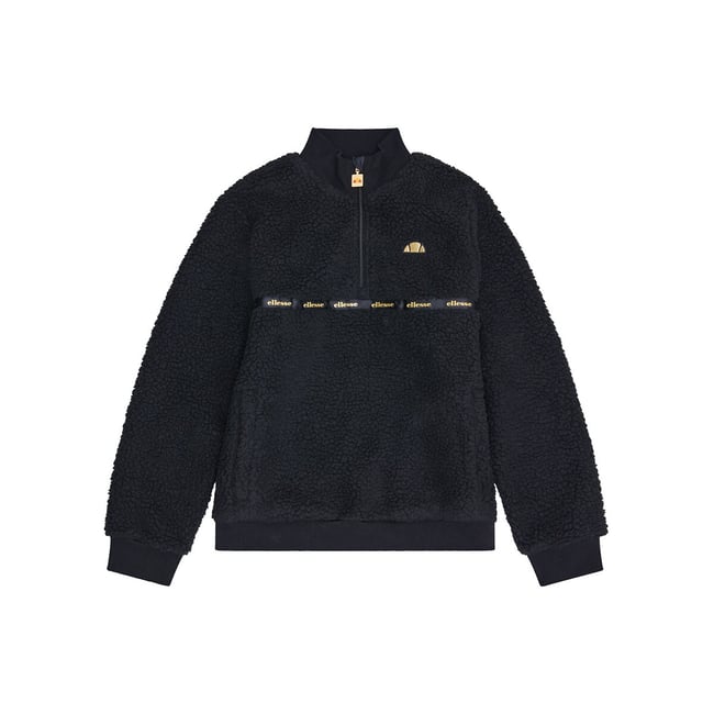 Sweat sherpa à col montant noir <span itemprop=