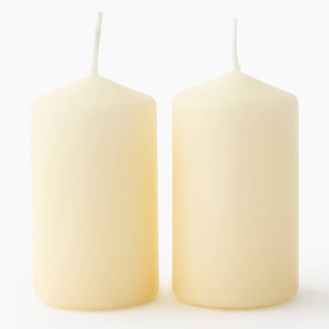 Lot de 2 mini bougies fumeur Couleur ivoire <span itemprop=