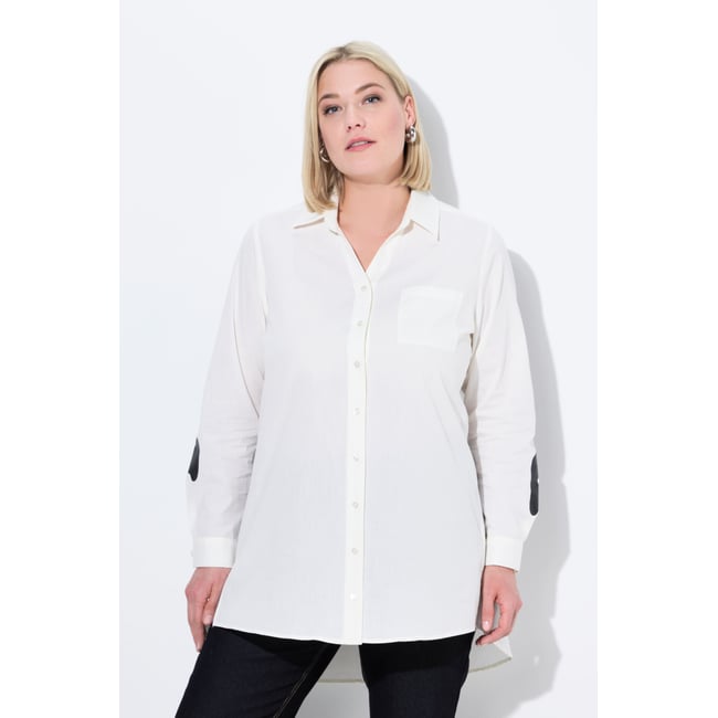 Chemisier long avec message dans le dos. blanc neige <span itemprop=