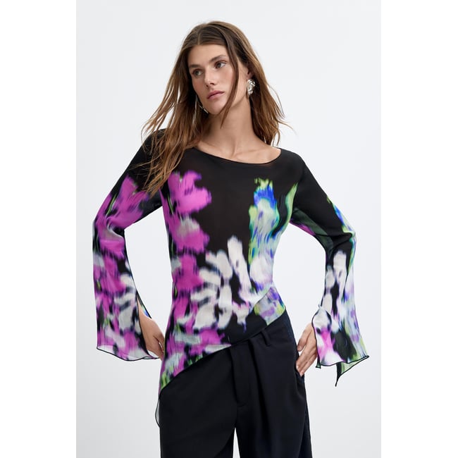 Jupe Asymétrique Imprimée M. C. Lacroix noir <span itemprop=
