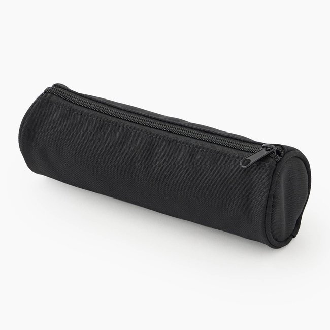 Trousse ronde unie noir <span itemprop=