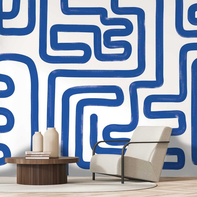 Papier peint bleu Couleur intissé <span itemprop=