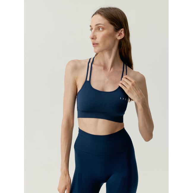 Brassière de sport femme Hatha maintien moyen bretelles coussinets amovibles - BORN