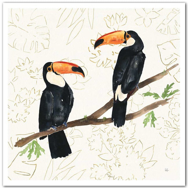 Affiche Joyeux oiseaux tropicaux - HEXOA