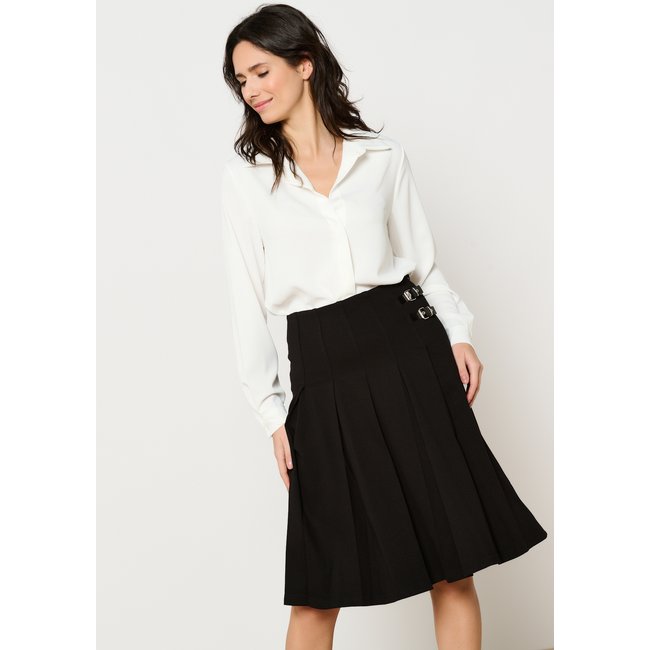Jupe midi plissée noir <span itemprop=