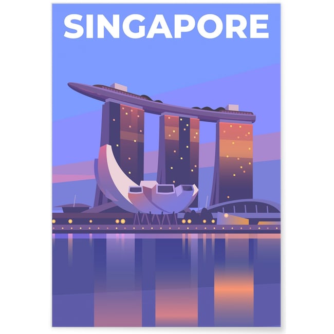 Affiche Singapour Couleur blanc <span itemprop=