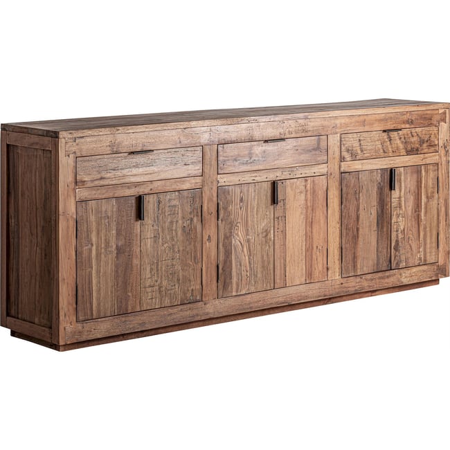 Buffet en bois d'orme massif style rustique Couleur marron bois naturel <span itemprop=