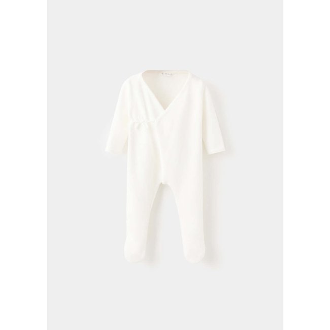 Combinaison cache-cœur blanc cassé <span itemprop=