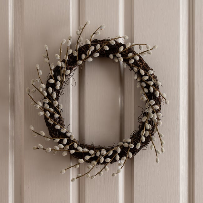 35cm Pussy Willow Wreath, natural, SO'HOME