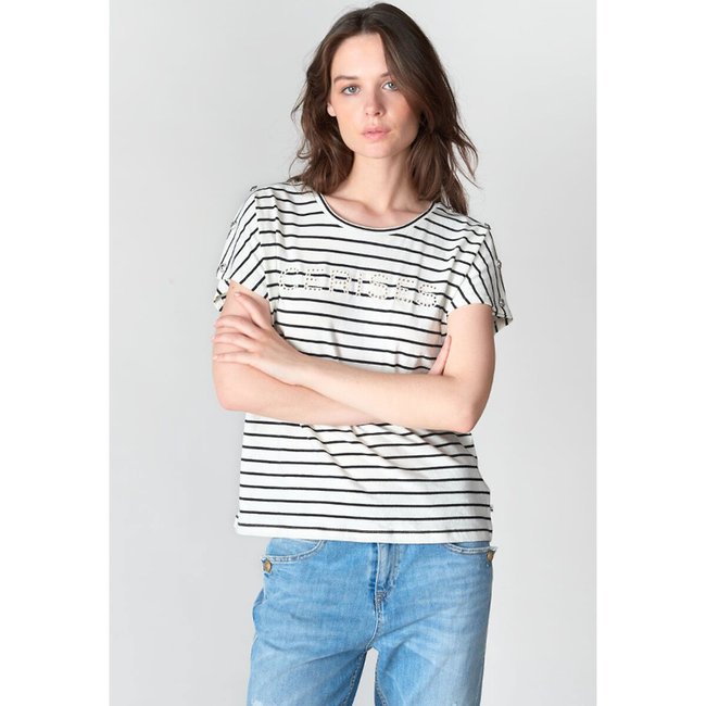 Camiseta marinera con logotipo blanco/azul marino <span itemprop=